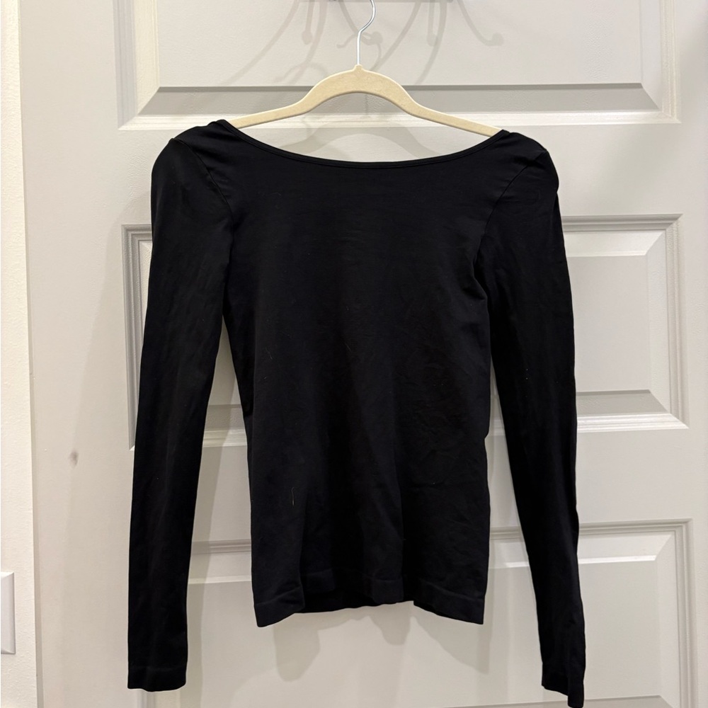 Free People Classic Black Long Sleeve Top